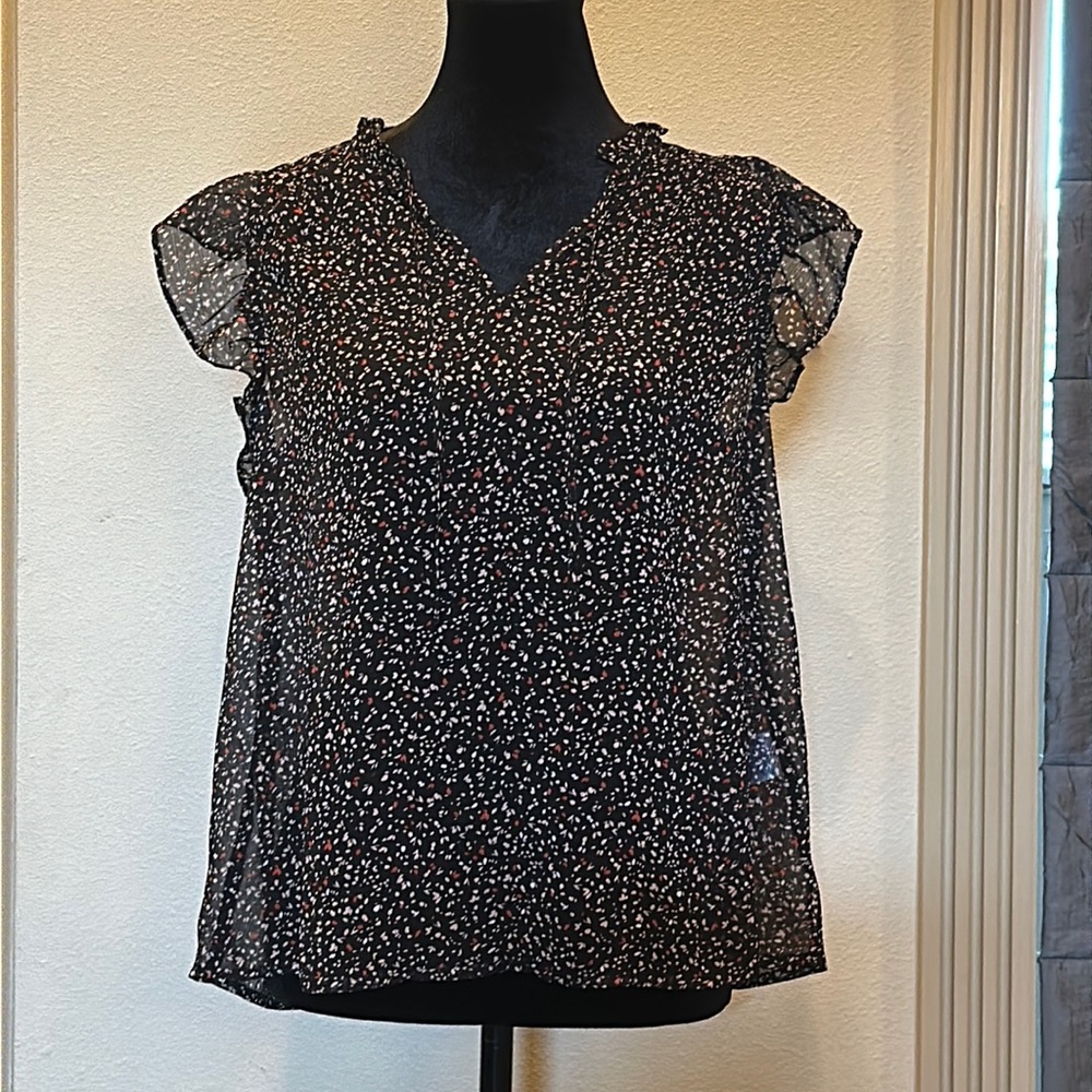 NEW! Banana Republic Sheer Flutter Sleeve Blouse, Size S